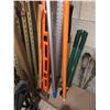 Image 1 : Group of 7 assorted yard/construction tools & workmate bench