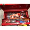 Image 2 : Two red metal tools boxes & contents