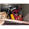 Image 3 : Shelf lot of assorted tools - cordless power wrench kit/14" tile cutter/mechanics bench vise/craftsm