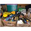 Image 2 : Shelf lot w/5 boxes filled with assorted tools/hardware & misc.