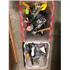 Image 1 : Two plastic storage bins filled w/assorted tools/hardware & misc.