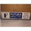 Image 1 : Vintage metal advertising sign (Futura Press LTD) - 21in x 85in