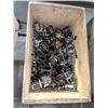 Image 2 : Wood crate filled w/assorted bait cast fishing reels (good working reels)