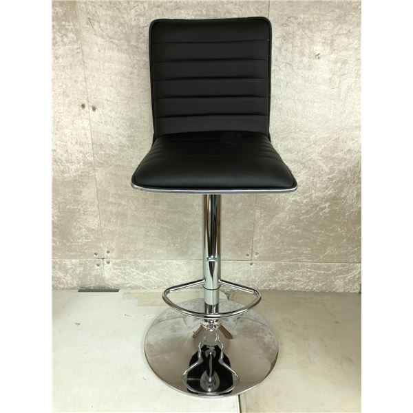 Black & chrome adjustable height barstool (Scratch and Dent store return)