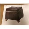 Image 1 : Sortwise brown upholstered square storage ottoman w/hinged lid (Scratch and Dent store return)