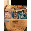 Image 1 : Four boxes of assorted DVDs - family/action/horror/tv seasons/etc... approx. 400 DVD's