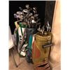 Image 1 : Group of 6 golf bags filled w/assorted golf clubs/drivers & irons