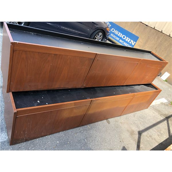 Set of 3 Mid-century modern wall mount floating wooden cabinets