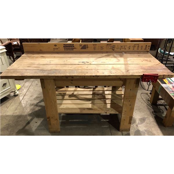 Wooden work bench tradesmen 6 1/2' x 2 1/2'