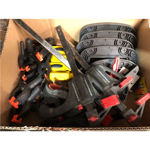 Box of assorted furniture & C - clamps