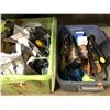 Image 1 : Three plastic storage boxes of assorted tools & misc. hardware