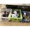 Image 3 : Three plastic storage boxes of assorted tools & misc. hardware