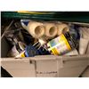 Image 2 : Five plastic storage bins of assorted painters/drywall/stucco - tools/ equipment & supplies