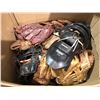 Image 1 : Box full of baseball gloves/catchers/mask/etc...