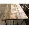 Image 2 : Rustic style plank top table w/metal pipe base 55" x 32" stands 39"