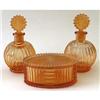 Image 1 : Amber Depression Glass Perfume Bottles and Jar #2011121