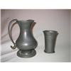 Image 1 : 18 Century Pewter Pitcher and Pewter Cup  #2011619