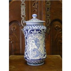 ITALIAN MAJOLICA "DERUTA" URN WITH FACE #2022652