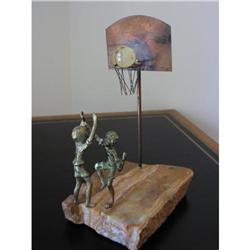 Bijan (signed) Copper Sculpture "Jump Shot"  #2022656