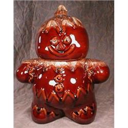 HULL Gingerbread MAN Cookie JAR Brown DRIP #2023136