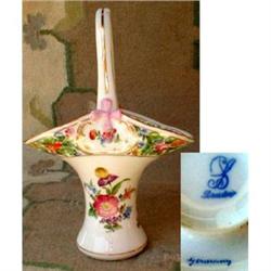 DRESDEN Basket LARGE Hand PAINTed -ANTIQUE- #2023146