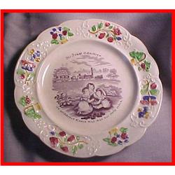 Old German Train  Ironstone Baby Pottery Plate #2023223
