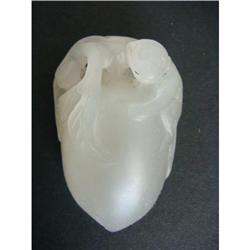 Chinese carved Celadon jade  Pendant monkey #2023323