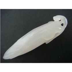 Chinese carved White jade RUYI Pendant #2023324