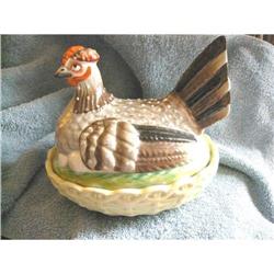Antique Chicken Egg Server Caserole Dish #2023340
