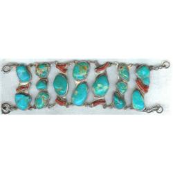 Turquoise,Coral & Sterling Bracelet byEmily" #2023380