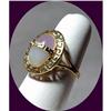 Image 1 : 14k Gold Lavander Jade  Green Nephrite Ring #2023401