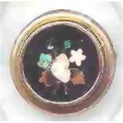 SALE 14Kt gold Inlay gem Ring  Vintage #2038206