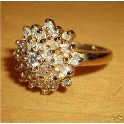 14K Yellow Gold .80 ct Diamond Cluster Ring #2038538