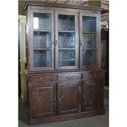 LG ANTIQUE WALNUT BOOKCASE CABINET LINEN PRESS #2038641