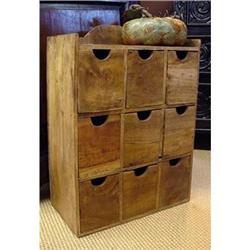 PRIMITIVE RUSTIC APOTHECARY CHEST WALL CABINET #2038643