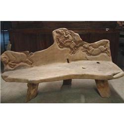 ANTIQUE ART ARCHITECTURAL GARDEN BENCH #2038657