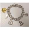 Image 1 : 40's Sterling Charm BRACELET & CHARMS #2049329