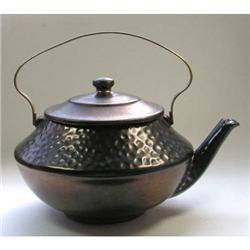 McCoy Black Teapot Cookie Jar w Brass Handle #2049670