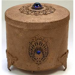 Thorerens Jeweled Brass Music Powder Box  #2049769