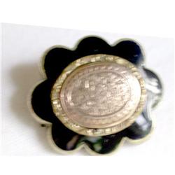 Victorian pin, black enamel, gold center motif #2063922