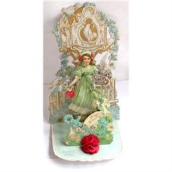 Antique Valentine Foldout -lovely child - c #2063924