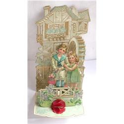 Antique Foldout Valentine - Sailor boy & girl #2063925