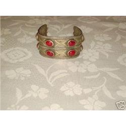 Antique silver work and gold inlaid bracelet #2064025