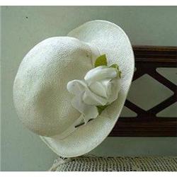 Lovely Childs Straw Like Hat - WHITE ROSE #2064057