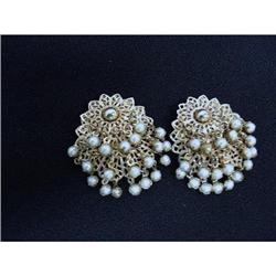 Rare Gold Tone Clip-On  Earrings #2064068