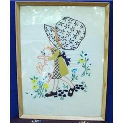 LOVELY EMBROIDERY PICTURE- GIRL W/BONNET #2064084