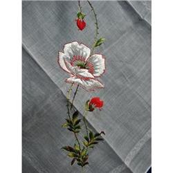 LOVELY FINE COTTON HANKY*SILK EMBROIDERY #2064151