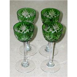 Set of 4 Bohemia Czech Cut Crystal Cordials #2064231