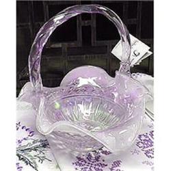 Fenton Champagne Opal Stretch Glass Basket #2064261
