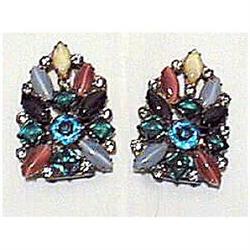 Deco Period Art Glass Fur or Coat Clips #2064262